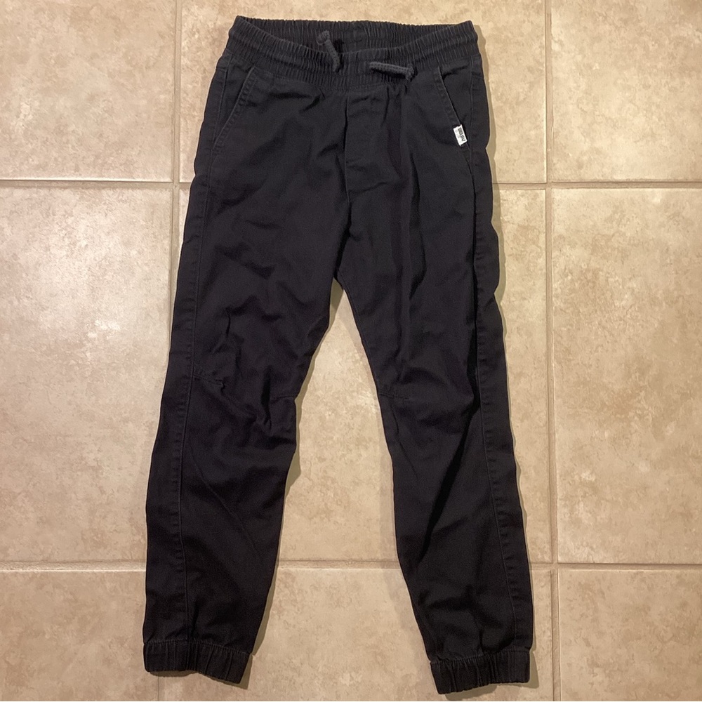 Black Elastic Waist Joggers Cotton Boys Size 9